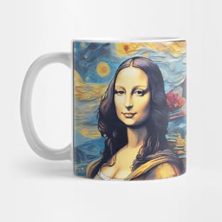 Mona Lisa in the style of Van Gogh Mug